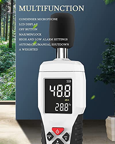 NKTJFUR DECIBEL METER LCD-backlit display, ruistester condensatormicrofoon 3 Geleidende lagen, geluidsmeterdetector voor… - Image 3