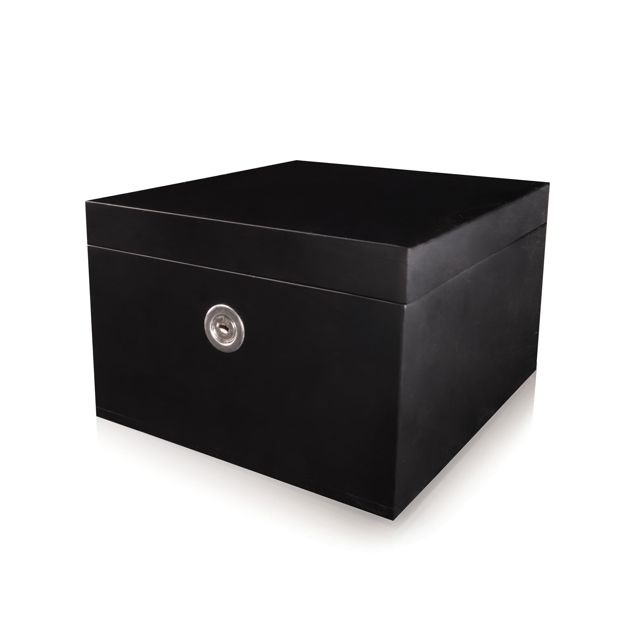 surebox Small Lockable Box - Bamboo - Lock & Key - Secure Home Storage (Black)