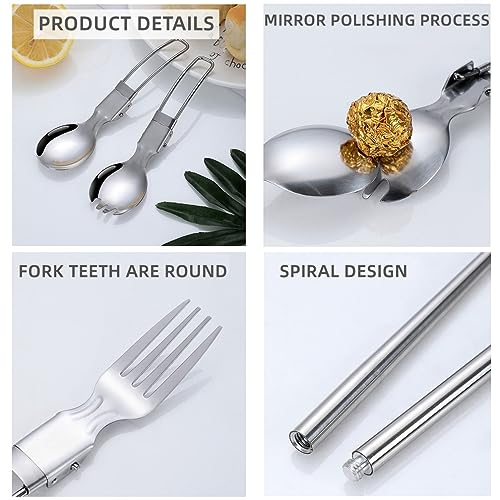 Dreneco 304 Stainless Steel Foldable Cutlery Set including Organizer Bag - Image 4