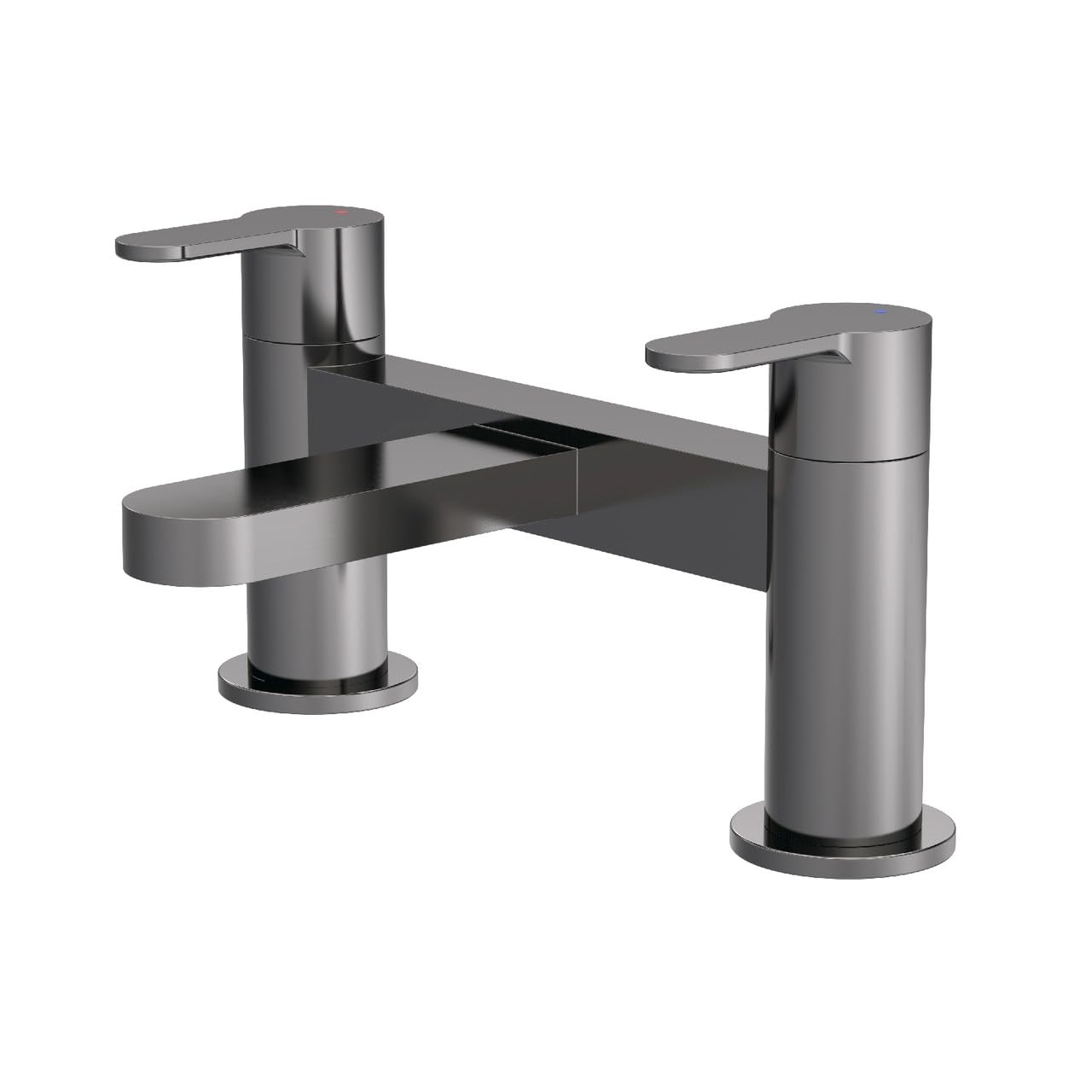 Nuie Brushed Pewter Arvan Deck Mounted Bath Filler Tap | | Brass | 230Mm X 120Mm X 142Mm