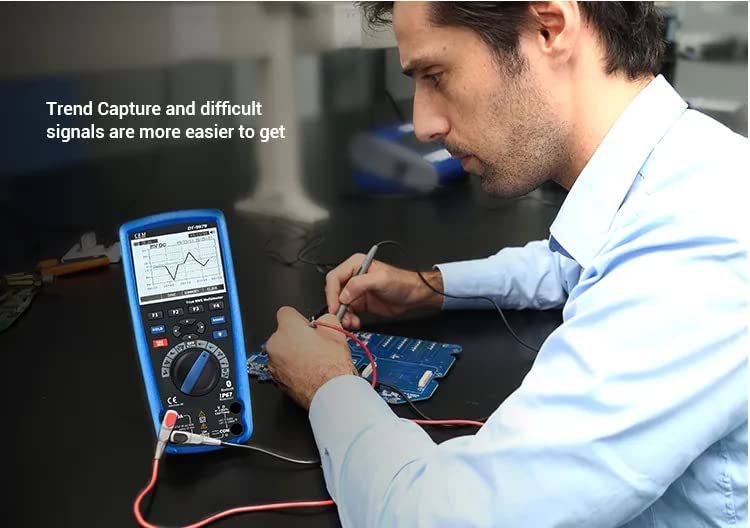 Multimeter DT-9979 by CEM True RMS AC/DC 1000V Digital Multimeter Tester AC DC 50000 counts,IP67 Waterproof and Auto Power Off Bluetooth interface