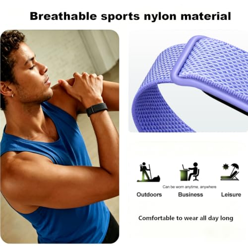 Image of Nylon Sport Band Compatible with Google Fitbit Air,Soft Breathable Wristband Replacement Compatible with Fitbit Air Fitness,Micro-Adjustable Performance Loop for Screenless Tracker