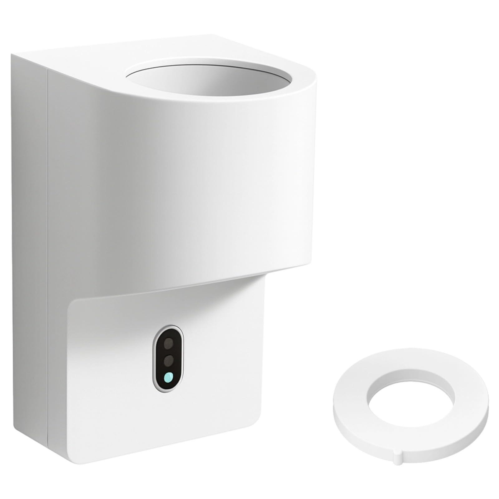 Dispensador automático de pasta de dientes, blanco, recargable, sensor infrarrojo manos libres, volumen ajustable de 4 niveles, bomba exprimidora montada en la pared, fácil de limpiar para baño