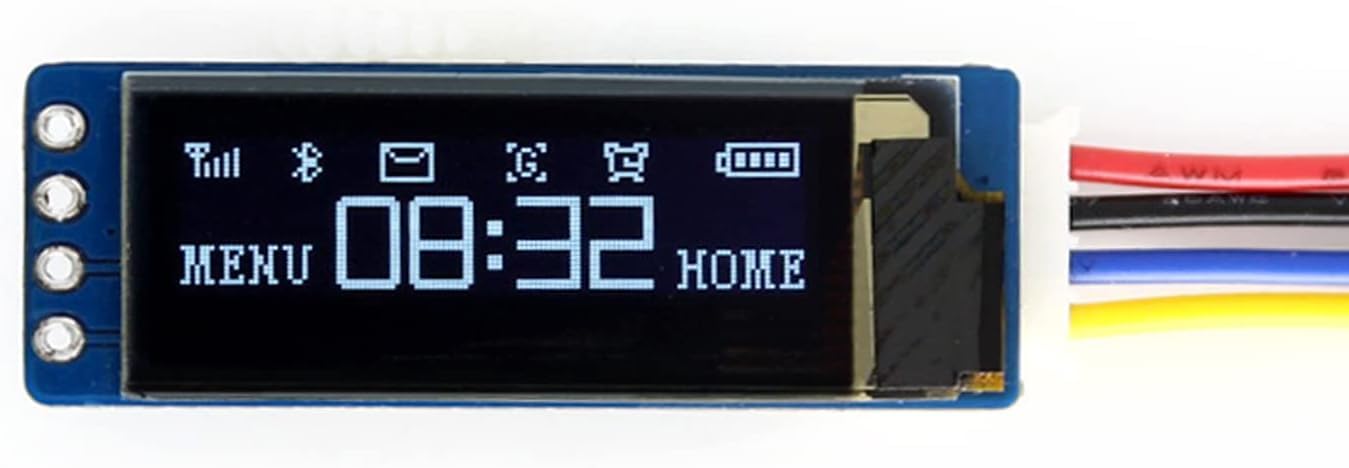 Waveshare General 0.91inch OLED Display Module 128x32 Pixels with Embedded Controller, Communicating via I2C Interface