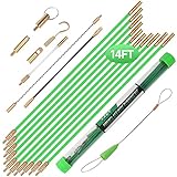 14FT Fiberglass Running Electrical Wire Cable Glow Rods Wire Pulling, Fish Rods Electrical Kit with 8 Different Attachments and Fish Tape Wire Puller Kit1