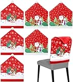 ITMNMNL Fundas Sillas de Comedor Navideñas Pack 6 Fundas para Sillas,Funda Sillas Comedor- 60 ×50cm