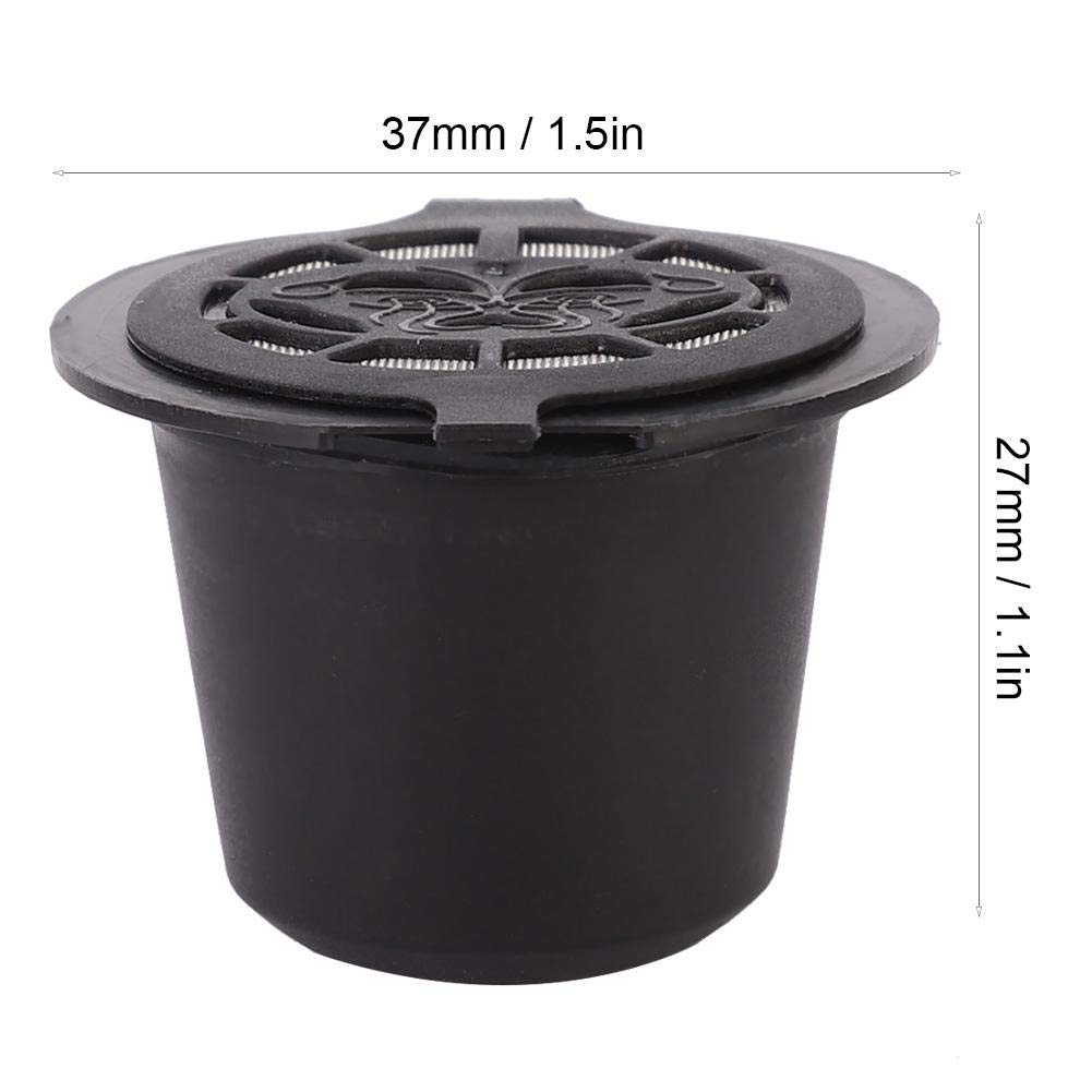 Fdit Household Reusable Coffee Capsules Filter Cup for Nespresso (3PCS)(Black)