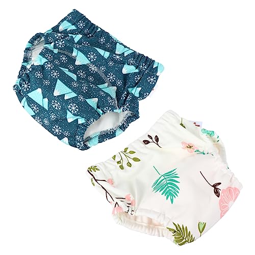 GARIOUANS 2 Piezas Pantalones de Entrenamiento para Niña Reutilizables de Algodón Transpirable para Recién Nacidos y Niñas Secos y Cómodos