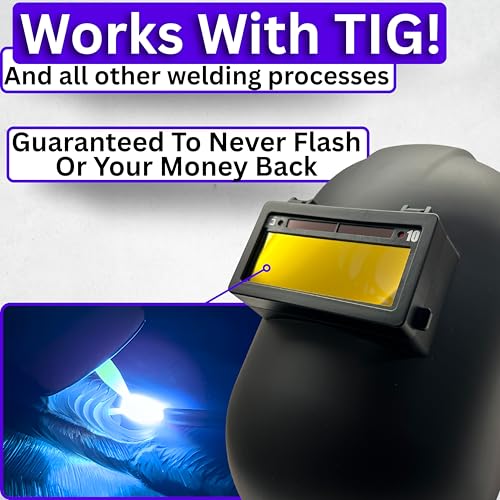 Image of The King Single 2.0 | Shade 9 Gold Auto Darkening Welding Lens | 20A TIG Rating - No Flashing | 2 inch X 4.25 inch X 0.2 inch | Gold Welding Lens - Blue Puddle | Ridge Products Royal Series 2.0