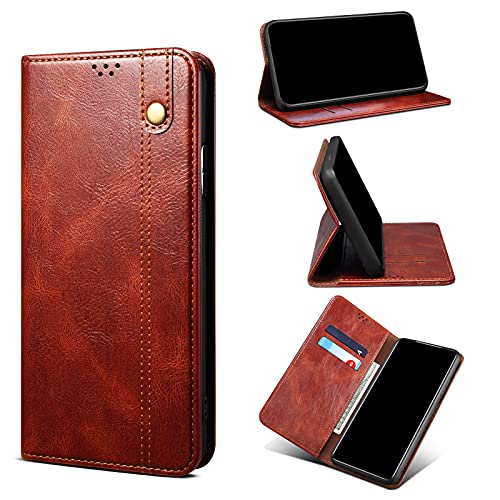 Image of Pirum Flip Cover for IQOO NEO9 PRO Back Cover with Magnetic Closure Leather Case with Card Slots (Brown)
