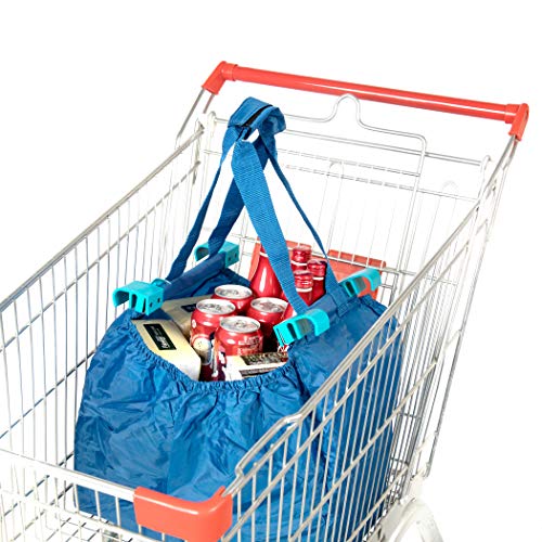 Handy Sandy Reusable Cart Grocery Shopping Tote Bag, Shopping Cart Bags, And Grocery Organizer (Bright Blue) #TOP1