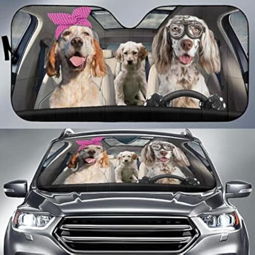 Pare-soleil pare-brise voiture universel avec imprimé Setter Anglais L