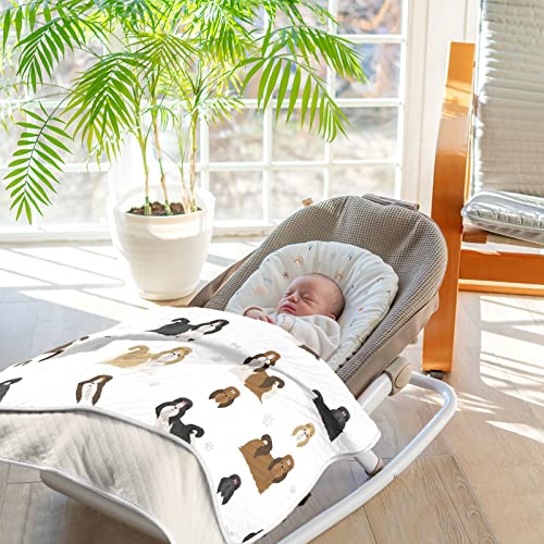 Image of Swaddle Blanket for Infants, Shih Tzu Poses, Cotton, Lightweight Soft Swaddling Blanket for Crib, Stroller, Nursery, 30X40 in