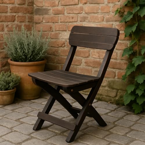 Image of Wooden Foldable Baby Chair for Kids (Brown)
