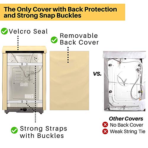 5 Sided Protection Washer Dryer Cover with Back Cover for Outdoor or Indoor | Secure Fit with Wide Straps and Snap Buckles | Protects from the Rain, Mud, Sun, and Strong Winds to Keep Looking Like New - Thumbnail 4