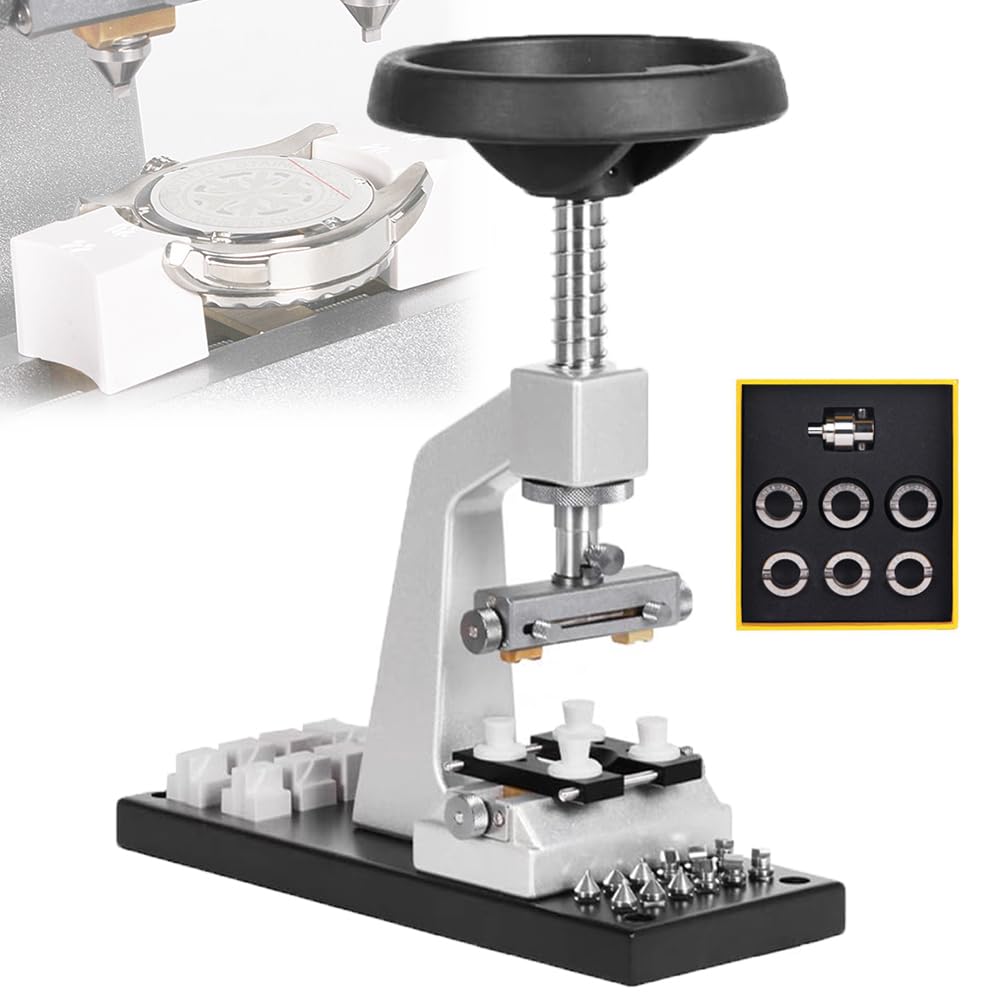 YXZQLOZ Bench Watch Opener & Closer 5700 Model with 5 Molds, Max Diameter 60mm, for Watch Repair & Case Back Opening, Tool for Watchmakers