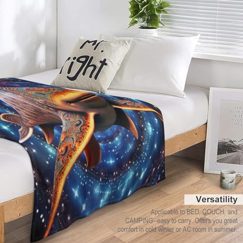 Linge de lit couverture requin-baleine et plaid flannel imprimé 3D