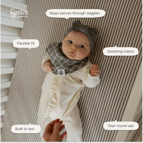 Image of Parker Baby Soft & Durable Fitted Baby Crib Sheets | Snug Fit for Standard Crib Mattresses | Machine Washable, Fade-Resistant & Modern Nursery Designs