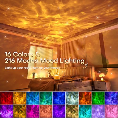 Mubarek 3-in-1 Crystal Mood Projector with Sunset, Ocean & Northern Lights Effects — view 2