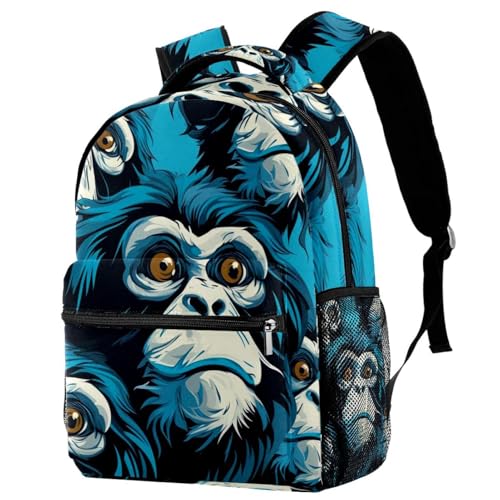 Sac à dos de voyage Campus Motif singe multicolore taille unique pour filles et garçons avec porte-bouteille