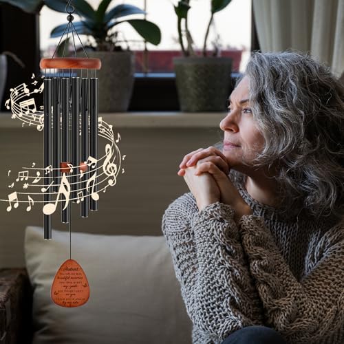 Image of Memorial Gifts for Loss of Husband,Memorial Wind Chimes 25'', Loss of Husband Sympathy Gifts, Home Decor Outdoor Garden, Soothing Melodic Tones with Mute Option