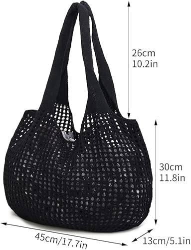 Miniatura 2 de ENBEI Bolsa de playa de ganchillo - Bolsos de hombro de punto para mujer para viajes - Bolso lindo y hecho a mano