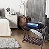 Casual Home Luggage Rack with Shelf, Espresso