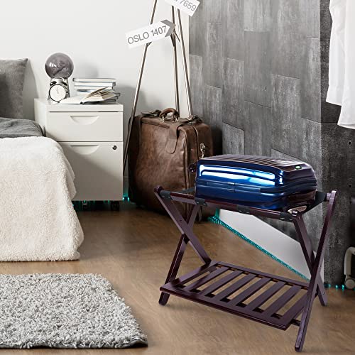 Casual Home Luggage Rack with Shelf, Espresso by Casual Home - Image 4