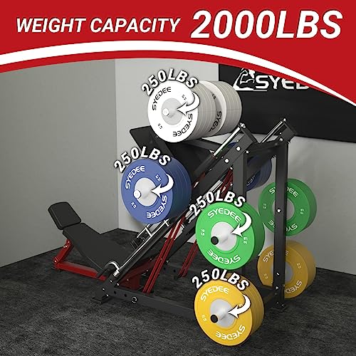 Syedee Leg Press Machine, Leg Machine With Linear Bearing, Resistance Band Pegs, More Storage Space, Heavy Duty Workout Equipment For Full Lower Body Workout, Dd1-R #TOP2