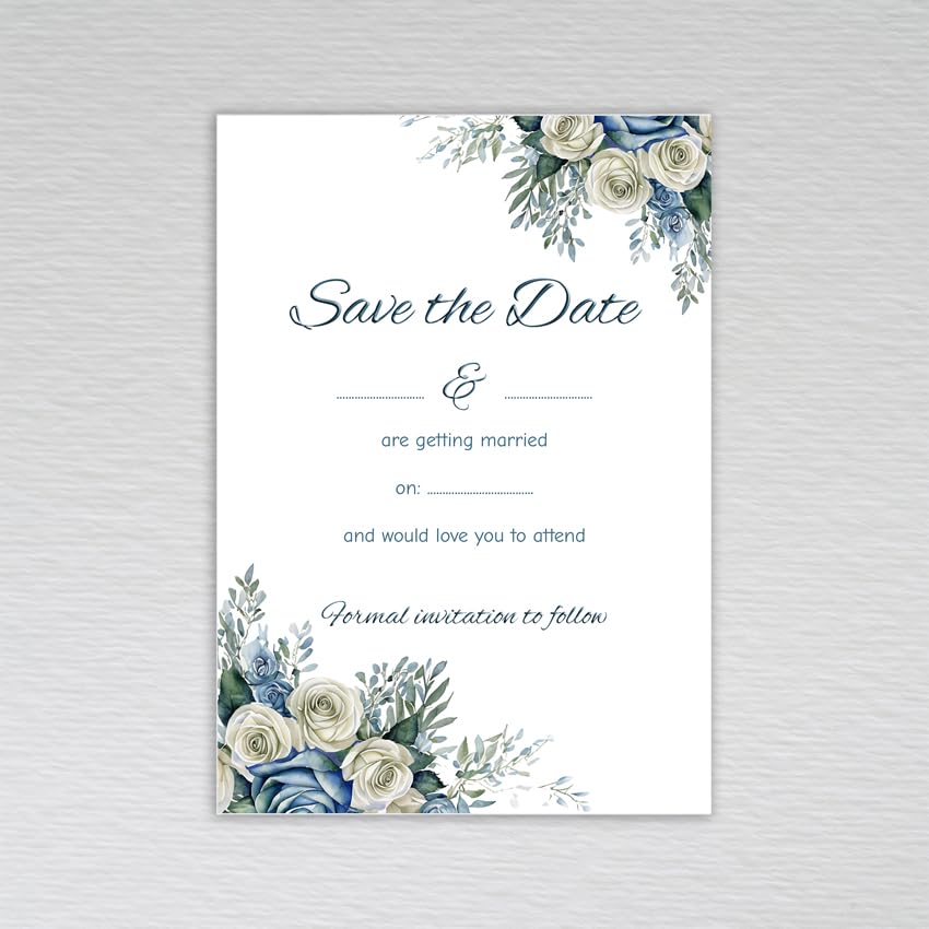 Webspectations Pack of Save the Day Cards: Dusty Blue Save the Day Invites (Pack of 50 without Envelopes)