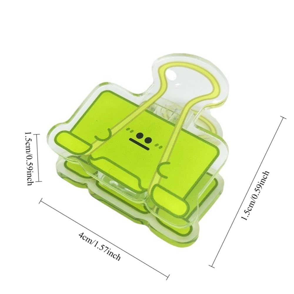 Confezione da 10 clip multicolori in acrilico per raccoglitori a forma di viso carino, clip per pianificazione, forniture per ufficio, cancelleria (giallo)