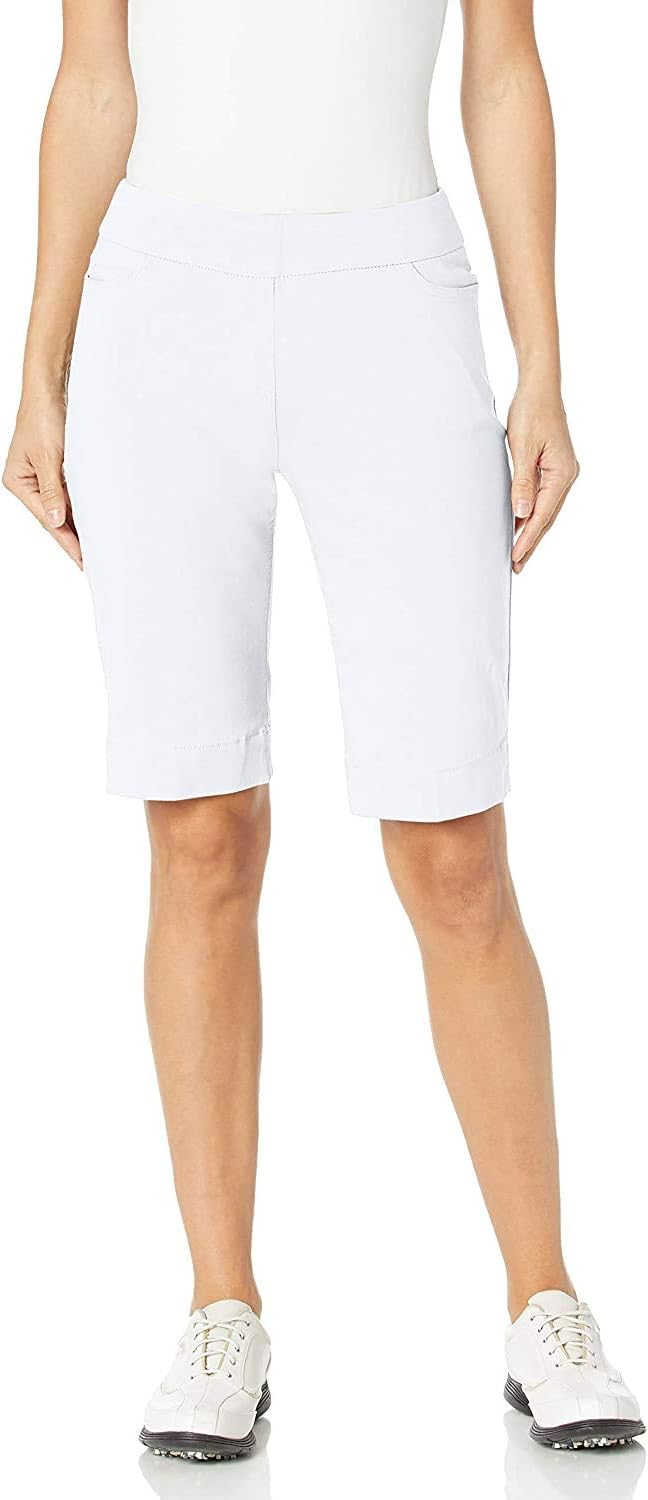 SLIM-SATION Women's Golf Wide Band Pull On Short with Real Pockets