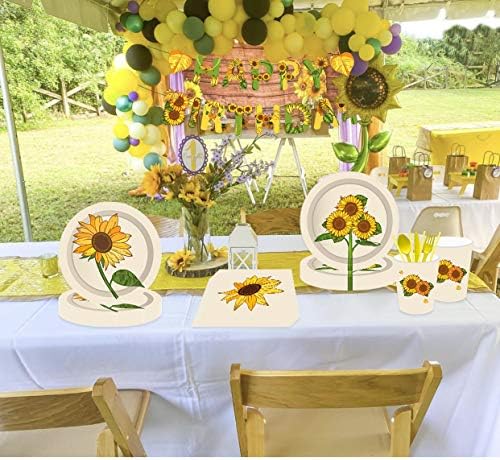 JeVenis 45 PCS Sunflower Birthday Decoration Sunflower Party Supplies Sunflower Decorations Summer Birthday Decoration