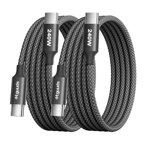 etguuds 240W USB C to USB C Cable 6ft, 2-Pack C to C Cable Fast Charging
