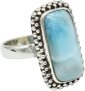 Bohemian Larimar Ring, Handmade natural Larimar jewelry, natural Larimar ring, healing gemstone, minimalist jewelry for her, gift for her, everyday jewelry