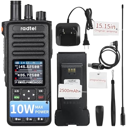 Radtel RT-730 10W Heavy Duty Walkie Talkie, Tri Band Ham Radios Long Range 199CH, Rechargeable Handheld Radio with USB-C Battery, NOAA, AM Aviation Band Dual PTT for Biking Camping Hiking Jobsite Cover