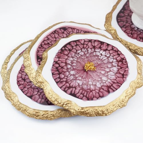 Simeiqi SM122 4 Pcs Resin Coaster Molds,Silicone Coaster Molds thumb #3