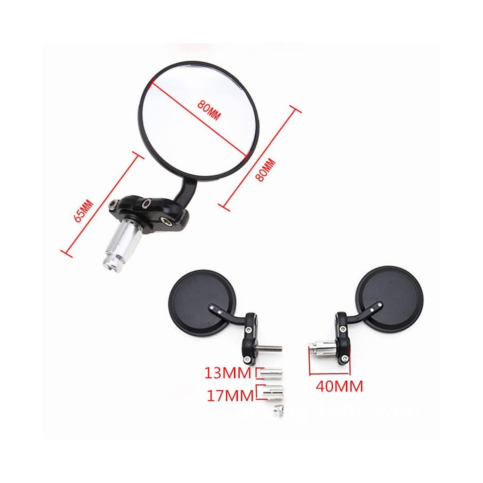 Motorcycle Rearview Mirrors Pour Yamaha Rond Ellipse Miroir Moto Guidon Réglable Vélo Équitation 1 Set Rétroviseur Vélo Rétroviseurs Moto