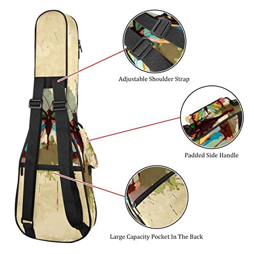 Housse pour ukulélé rétro vintage papillon 10 mm rembourrage épais 53,3 cm sac de transport pour ukulélé avec sangles… - Les Beatles, Paul McCartney, John Lennon, RIngo Starr, George Harrison Housse pour ukulélé rétro vintage papillon 10 mm rembourrage épais 53,3 cm sac de transport pour ukulélé avec sangles… – Image 4