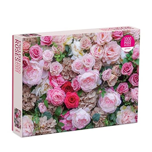 English Roses 1000 Piece Puzzle from Galison - Beautiful Photographic Jigsaw Puzzle from James Ogilvy Featuring Roses and Hydrangeas, Challenging & Fun Puzzle for Adults, 27" x 20", Unique Gift Idea