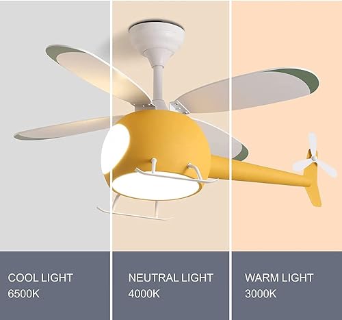 Miniatura 7 de Ventilador de techo para dormitorio infantil de 42 pulgadas con luces, velocidad de control remoto, ajuste de 6 velocidades, temporizador de