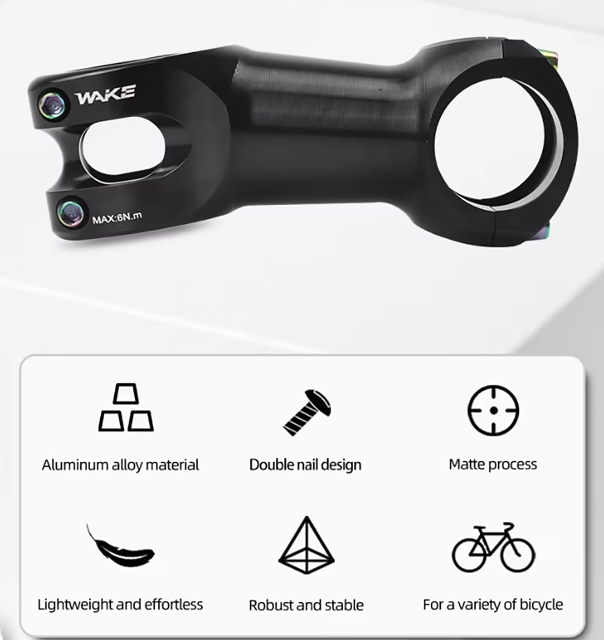 FOMTOR MTBステム 31.8 45/60/70/80/90/100/110/120mm マウンテンバイクステム マイナス 1