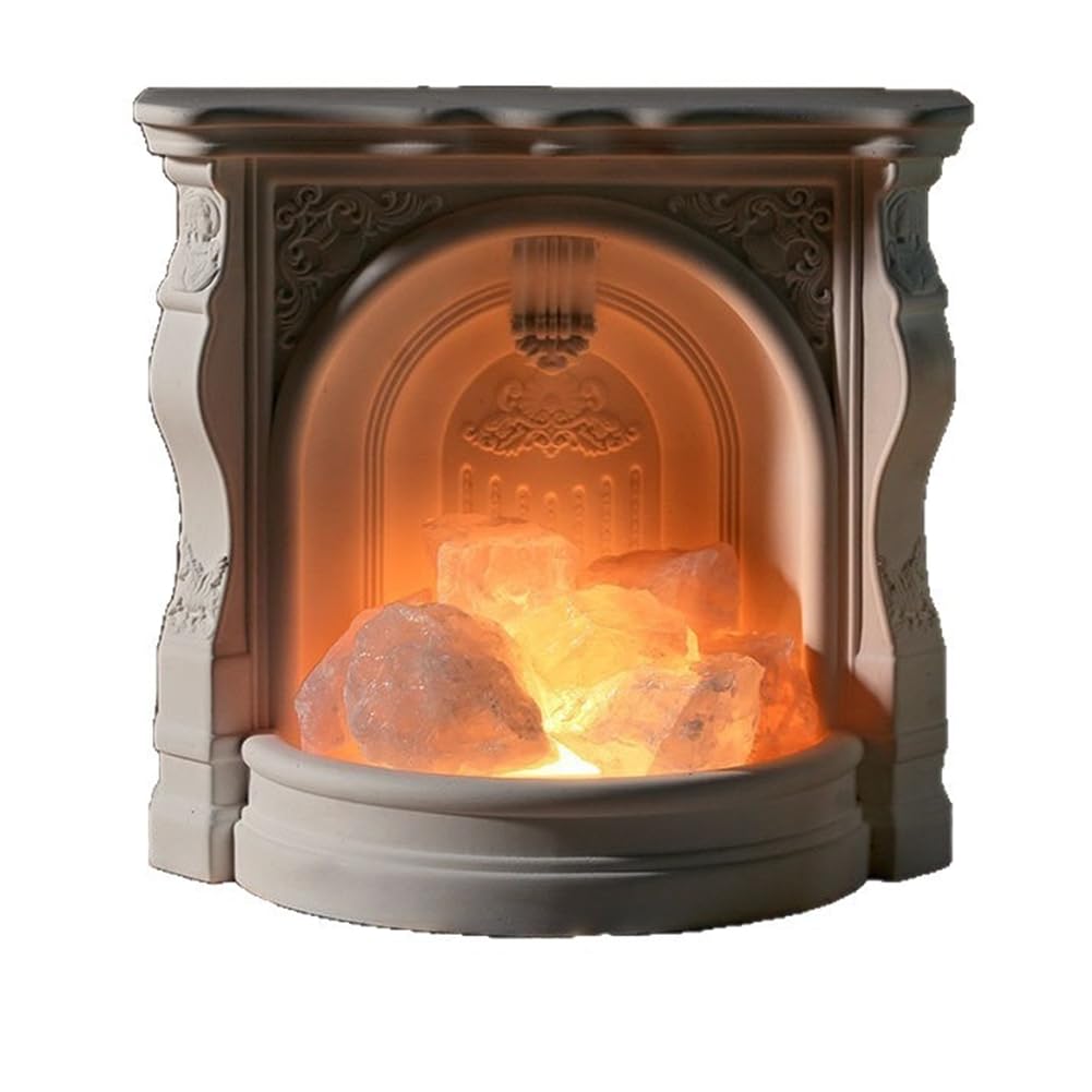 UDSKNV[KSL Angel Aromatherapy Diffuser Fireplace Stone Gypsum Ornament,Small Household Fragrance Decoration,Night Light
