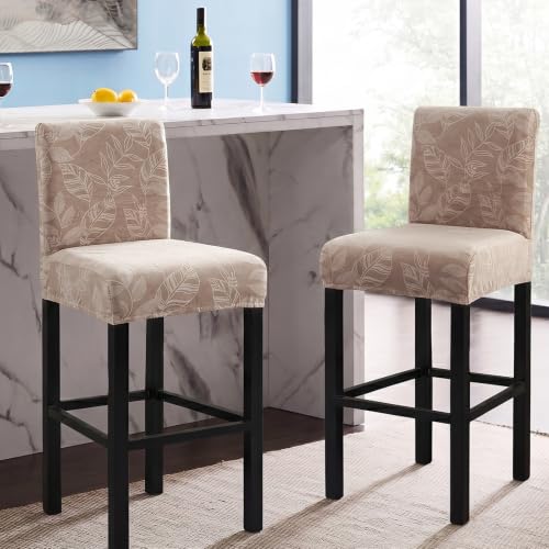 Image of FUANGUI Bar Stool Covers Set of 2, Stretch Bar Stool Seat Covers