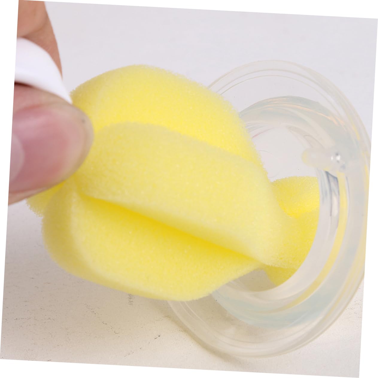 HEMOTON 5 Set Spazzolino Per La Pulizia Del Ciuccio Kit Stendibiberon Rack Di Asciugatura Tappetino Per Asciugare I Biberon Asciugatura Del Biberon Spugne Plastica Yellow 20 Pezzi*5