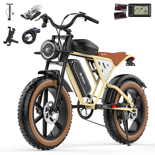 Lunos X70 E-Bike für Erwachsene mit 65 Nm Motor, 120 Meilen Reichweite, 48 V/34 Ah neu verbesserter Dual-Akku, 50,8 x 10,2 cm (20 x 4,0 Zoll) All-Terrain-Breitreifen E-Bike mit freischaltbaren