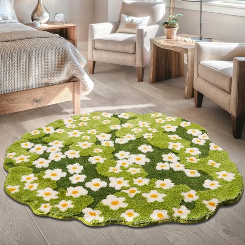 Tapete 3D Moss redondo verde 124x124 cm miniatura 5