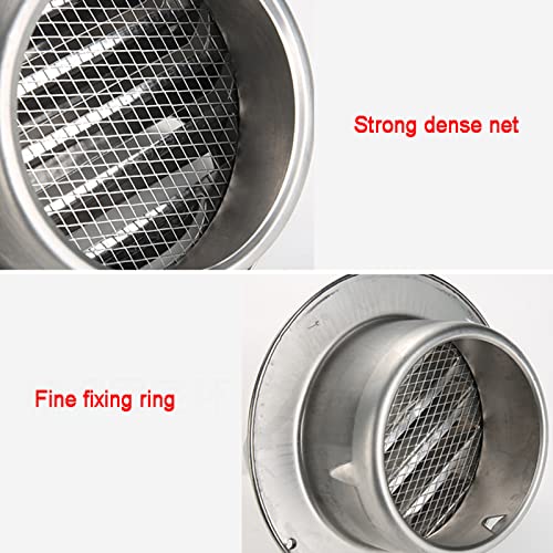 Extractor esférico de pared con rejilla de ventilación redonda antiobstrucción en acero inoxidable 3