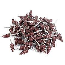 20Pcs 3x10mm Cone Shape Mounted Point Abrasive Sandpaper Flap Sanding Wheel Grinding Head Rotary Tool for Polishing and Deburring 1/8" Shank 240 Grit