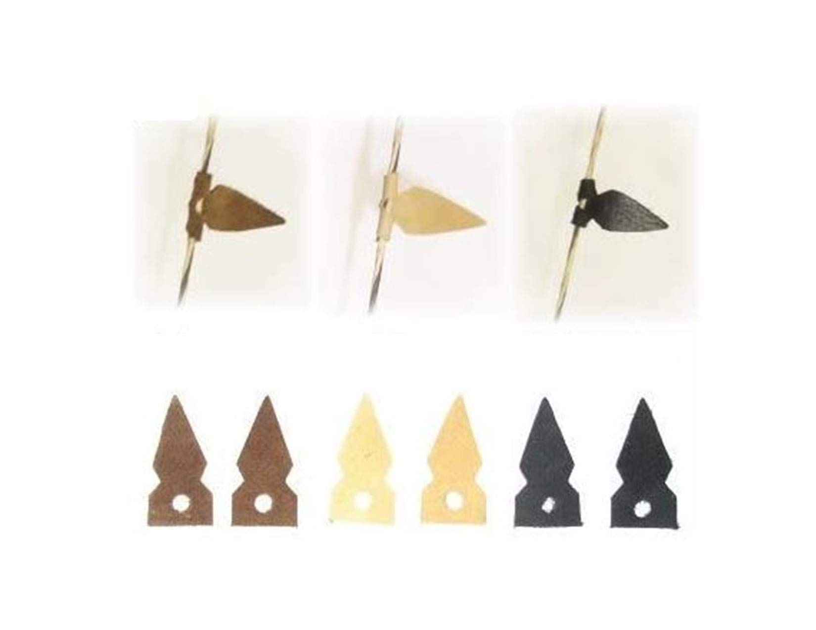 TRADITIONAL Archery LEATHER BOW STRING SILENCERS - RECURVE LONGBOW - 3 COLORS (BLACK)